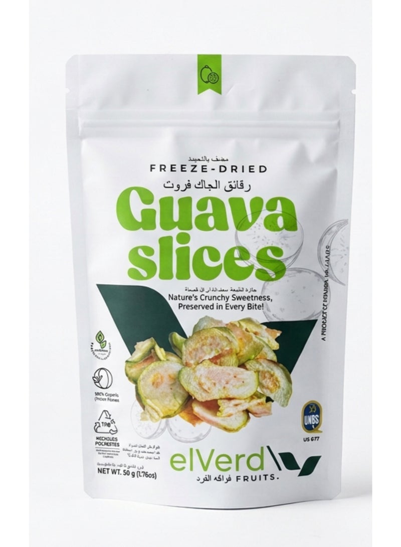 Elverd Freeze – Dried Crunchy Guava Slices – 100% Natural, No Added Sugar - Image 1