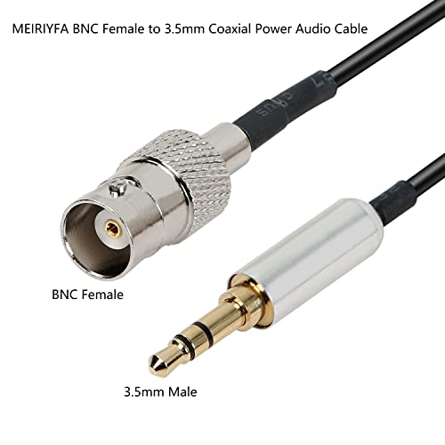 MEIRIYFA BNC to 3.5mm Coaxial Power Audio Cable, BNC Female to 1/8" TRS Stereo Male Plug 1.2Ft - Image 2