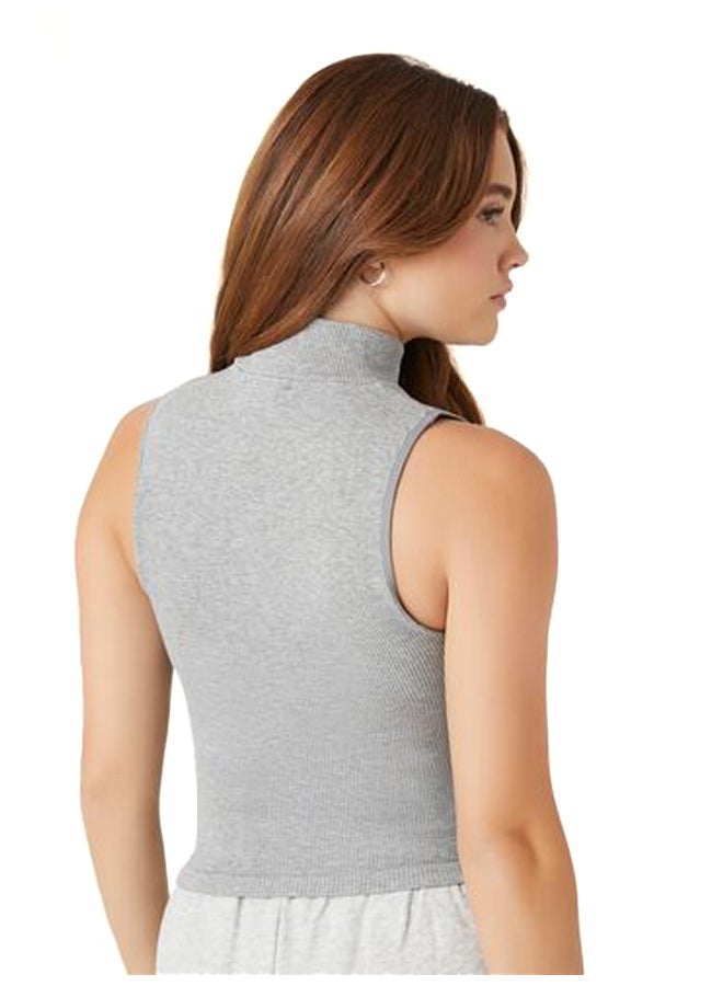 FOREVER 21 Seamless Sleeveless Turtleneck Top - Image 4