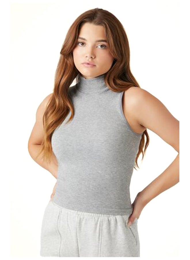 FOREVER 21 Seamless Sleeveless Turtleneck Top - Image 5