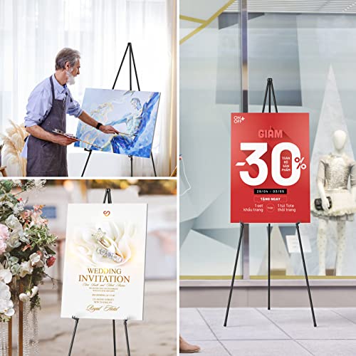 Aredy Easel Stand for Sign, Aredy 63" Portable Painting Easel, Lightweight Metal Easels for Painting Canvas, Wedding Sign (2 Pack) - Image 5