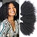 feibin Mongolian Afro Kinky Curly Human Hair Bundles 10 10 10 Inch 4B 4C Afro Curly Weave Hair Virgin Hair Coily Afro Kinkys Bulk Kinky Curly Human Hair Bundles Natural Black Extension - Image 2