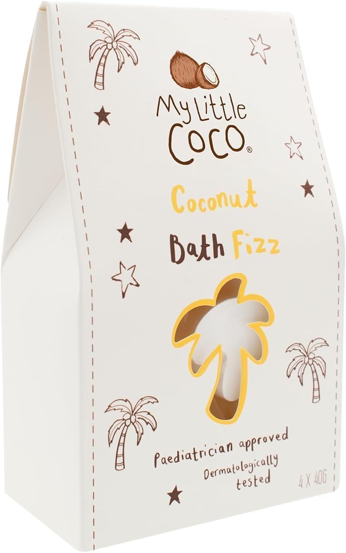 My Little Coco فقاعات استحمام جوز الهند من ماي ليتل كوكو - قنابل استحمام لطيفة للأطفال والرضع - 4 × 40 جرام - Image 1