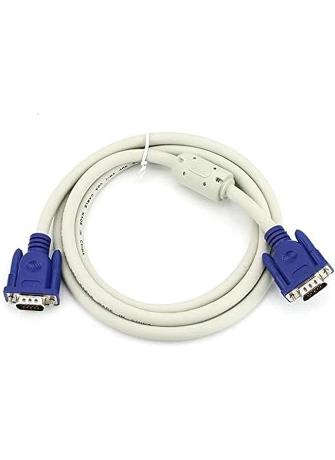 Taimi Vga Cable15 Pin Male To Male For E Computer Laptop And Led White 1.5 Meter  - Image 1