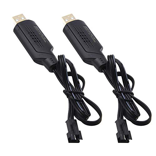 Blomiky 2 Pack 7.4V SM-3P Plug Charger Cable for 7.4V 2S 600mAh 900mAh 1200mAh 1300mAh 1500mAh Li-ion Battery/SM-3P USB 2 - Image 4
