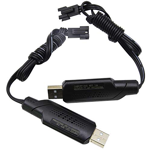 Blomiky 2 Pack 7.4V SM-3P Plug Charger Cable for 7.4V 2S 600mAh 900mAh 1200mAh 1300mAh 1500mAh Li-ion Battery/SM-3P USB 2 - Image 5