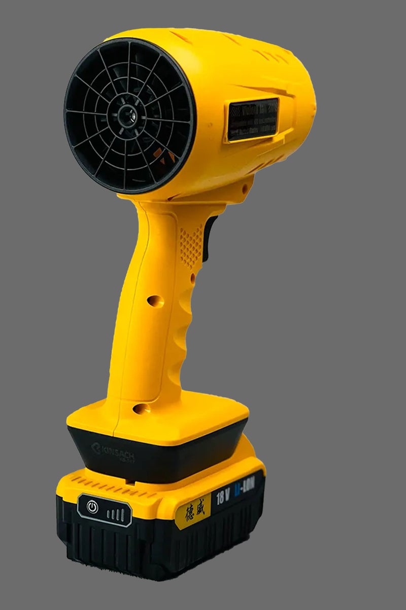 DIGI CORE Compressed Air Duster Dust Blower Jet Dry Blower 110,000 RPM Air Blower Portable Turbo Fan Vacuum Cleaner Portable Blower Violent Fan F017 Compatible With 18V Tool Battery 70MM Ducted Blades Type-C Fast Charging Yellow - Image 4