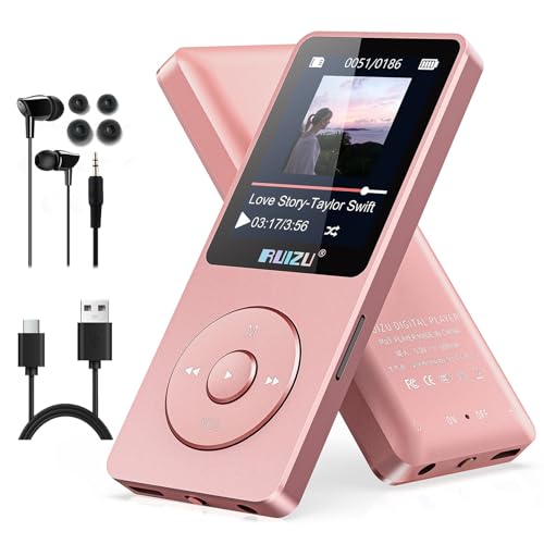 RUIZU 64GB MP3 Player with Bluetooth 5.3, 1.8" Screen Portable Music Player, FM Radio, Voice Recording, EBook, Shuffle Single Loop, 80H Digital Audio Video Playback, Lightweight, Support 128GB TF Card - Image 1