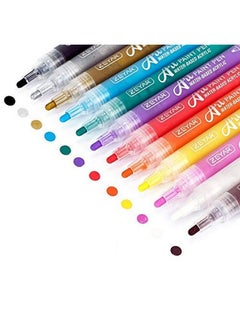 ZEYAR Acrylic Paint Pens For Rock Painting 12 Colors Water Based Medium Point Ap Certified Assorted Colorsodorlessacid Freenontoxic And Safe To Use  - Image 1