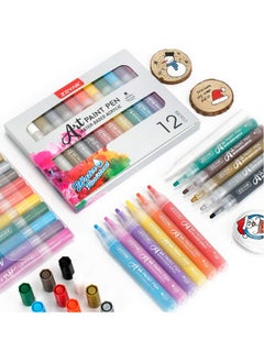 ZEYAR Acrylic Paint Pens For Rock Painting 12 Colors Water Based Medium Point Ap Certified Assorted Colorsodorlessacid Freenontoxic And Safe To Use  - Image 2