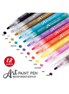 ZEYAR Acrylic Paint Pens For Rock Painting 12 Colors Water Based Medium Point Ap Certified Assorted Colorsodorlessacid Freenontoxic And Safe To Use  - Image 5