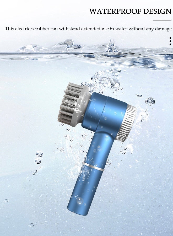 DUNISO Electric Spin Scrubber, 5 in 1 Electric Bathroom Scrubber with 3 Adjustable Speed & 5 Replaceable Brush Heads, 360° Digital Electric Scrubber for Bathroom Bathtub Kitchen Floor Sink - Image 2