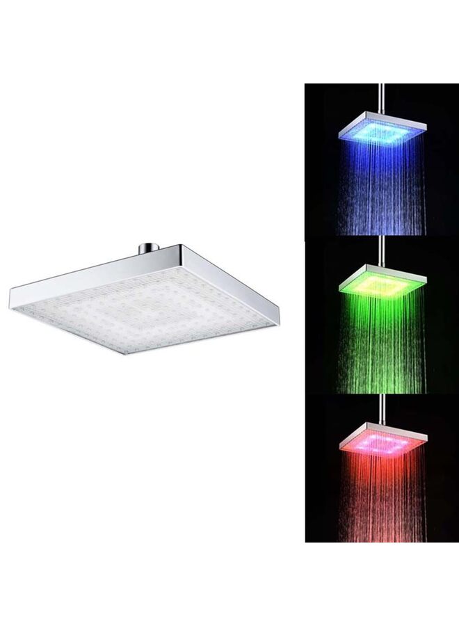 Rain Shower Head, 12" High-Pressure Rainfall Shower Head Water Temperature Controlled 3 Colors Lights Changing Water - Image 1