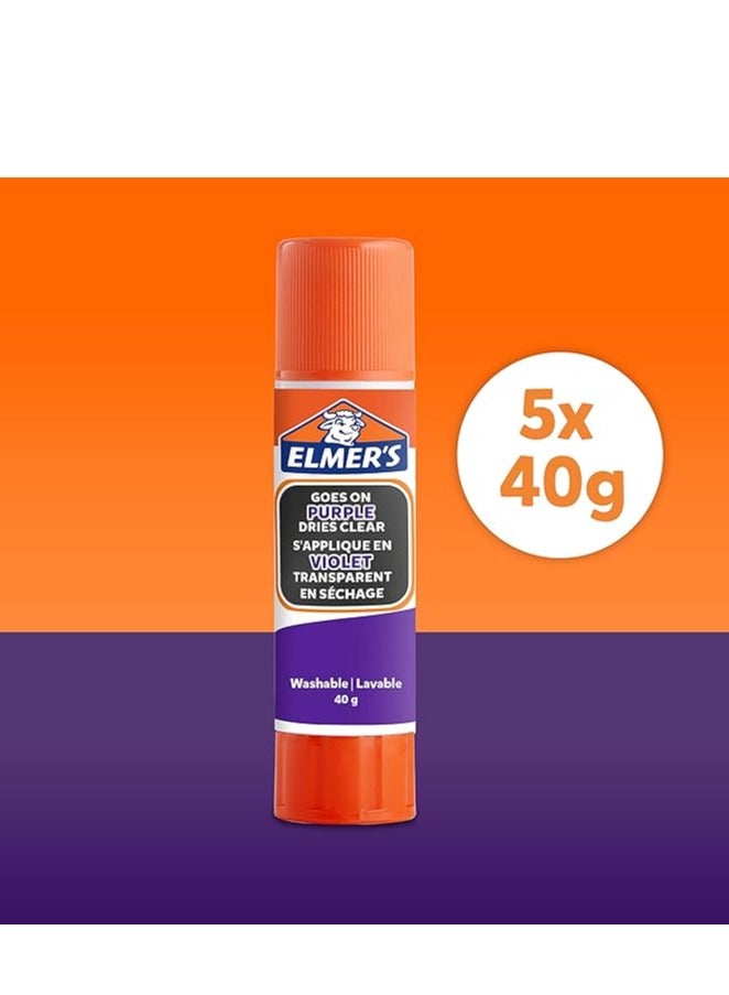 Elmers 5-Piece Disappearing Purple Glue Sticks - Image 4