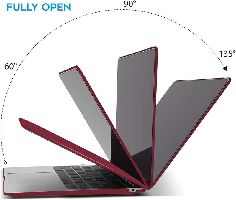 I Benzer Compatible with New MacBook Air 13 inch Case 2022 2021 2020 M1 A2337 A2179 A1932, Plastic Hard Shell Case with Keyboard Cover for Mac Retina Display with Touch ID, Wine Red, MMA-T13WR+1B - Image 5