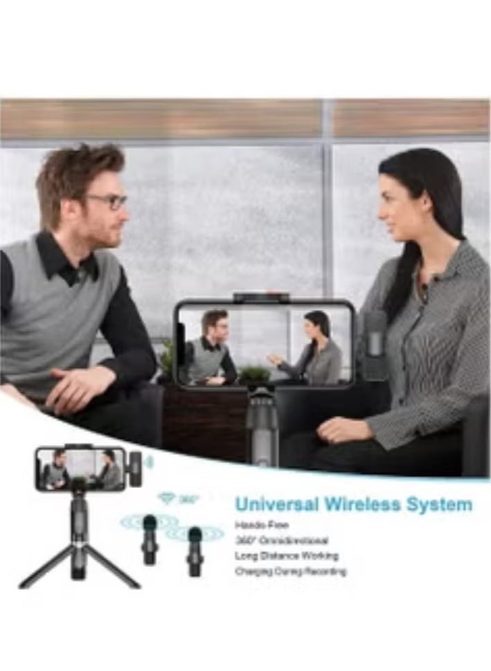 LEDIN K9 Wireless Lavalier Microphone: True 1-to-2 Recorder, Audio Mic, Live Streaming Essential for Android and Apple Phones, Noise-Reducing Sound Pickup, Ideal for Food Live Streams, Kuaishou, Douyin, Outdoor Short Videos, Vlogs – Comparable to Rode Wireless GO  - Image 2