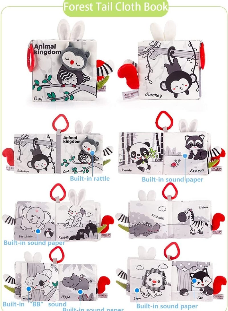 KASTWAVE Baby Cloth Book with Sound, 2 Pieces Baby Sensory Training Three-dimensional Soft Books Baby Cognitive Visual Training Soft Cloth Book Baby Toys for 1 2 3 Years Old Boys Girls - Image 3