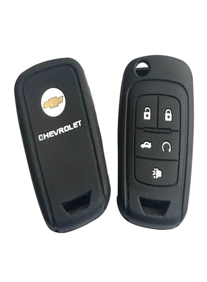 NIBEMINENT Chevrolet 5 Button Car Remote Key Silicon Protection Cover 2 Pieces Chain