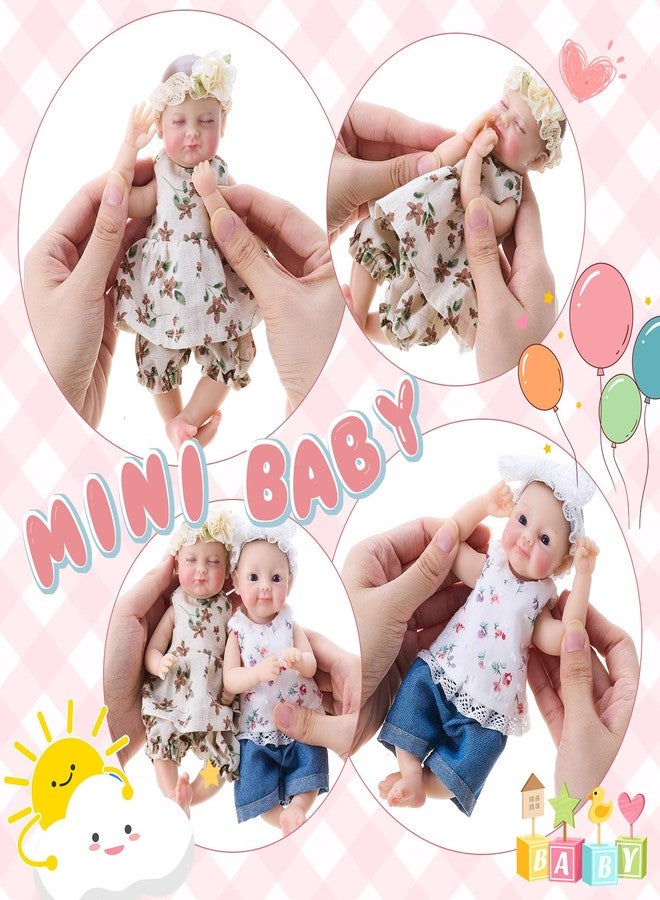 Halloscume 2 Set 8 in Full Silicone Baby Doll,Reborn Baby Doll, Lifelike Twins with Realistic Veins & Sleeping Pose, Full Silicone Twin Set for Kids, Not Vinyl Dolls, Gift for Christmas Kids - Image 5