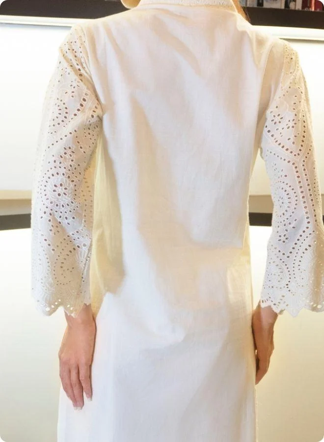 #Be Cream Eyelet Lace Co-ord Set