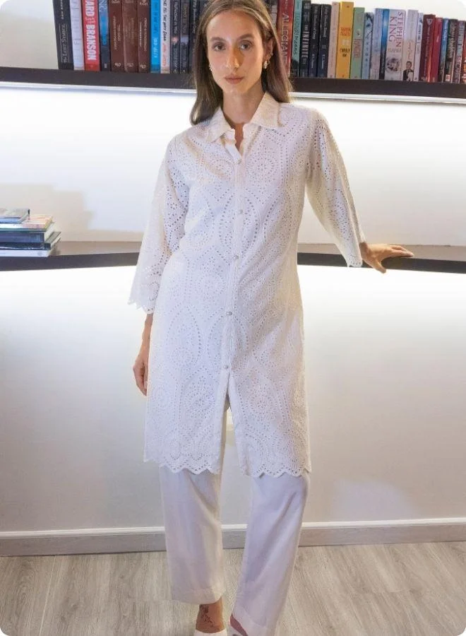 #Be Cream Eyelet Lace Co-ord Set