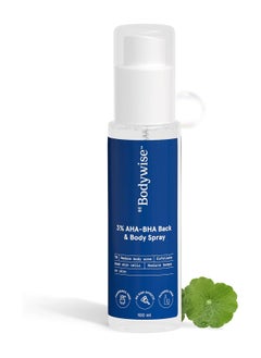 Be Bodywise 3% AHA BHA Back & Body Spray 100ml | For Bacne, Acne Breakouts & Bumps on Shoulders & Back | 2% Salicylic Acid, 1% Glycolic Acid & Cica Extract | Sulphate & Paraben-Free