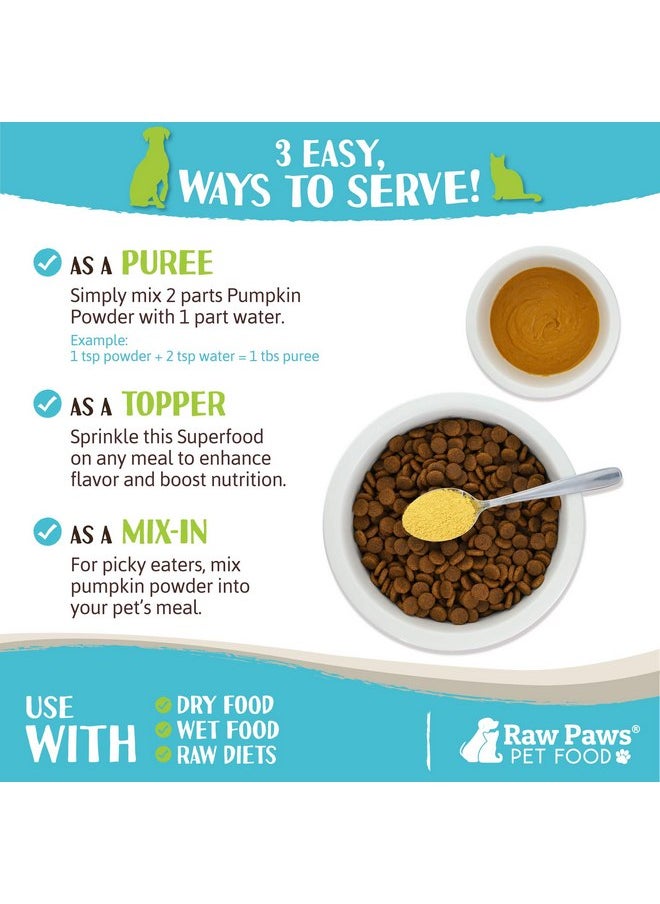 Raw Paws - Raw Paws USA Organic Pumpkin Powder for Dogs & Cats, 16-oz - Healthy Stool, Diarrhea, Constipation Relief, Dry Pumpkin for Dogs, Canned Pumpkin for Cats Alternative, Dog Pumpkin Powder, Fiber for Dogs - Image 1