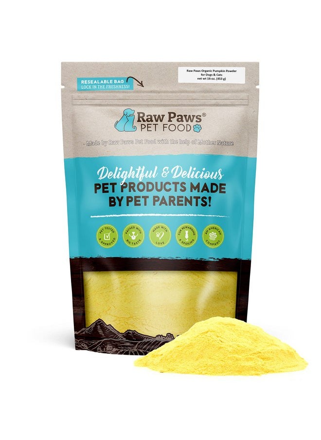 Raw Paws - Raw Paws USA Organic Pumpkin Powder for Dogs & Cats, 16-oz - Healthy Stool, Diarrhea, Constipation Relief, Dry Pumpkin for Dogs, Canned Pumpkin for Cats Alternative, Dog Pumpkin Powder, Fiber for Dogs - Image 1