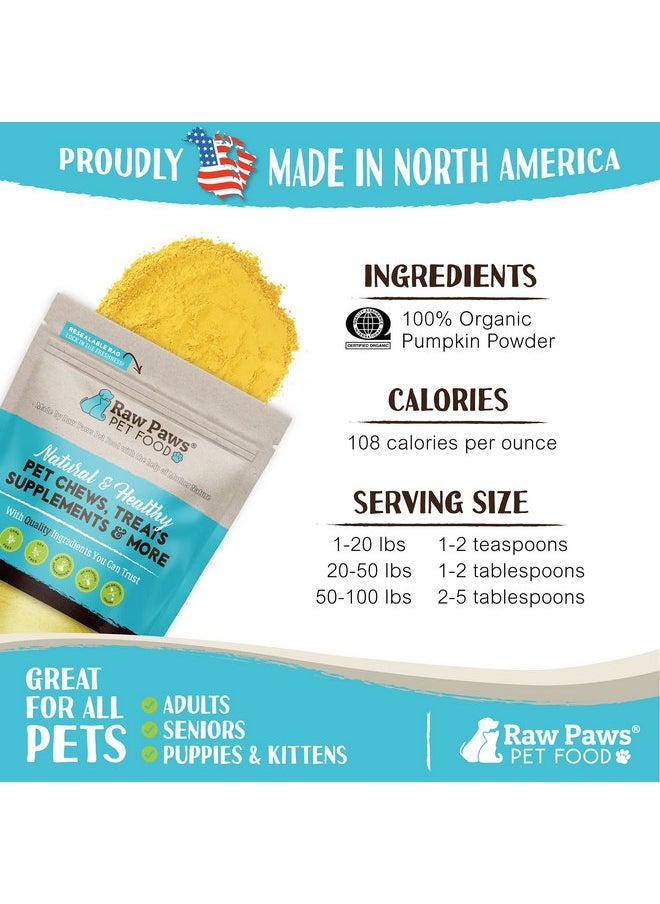 Raw Paws - Raw Paws USA Organic Pumpkin Powder for Dogs & Cats, 16-oz - Healthy Stool, Diarrhea, Constipation Relief, Dry Pumpkin for Dogs, Canned Pumpkin for Cats Alternative, Dog Pumpkin Powder, Fiber for Dogs - Image 1