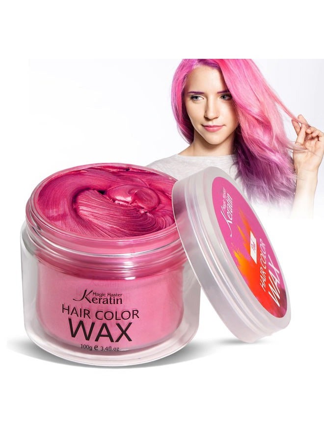 Magic Master Keratin Pink Temporary Hair Color Wax (3.4 Fl Oz), Natural Washable Temporary Hair Clay Color for Kids Girls Women & Men Dark Hair, Party, Cosplay, Festival & Halloween - Image 1