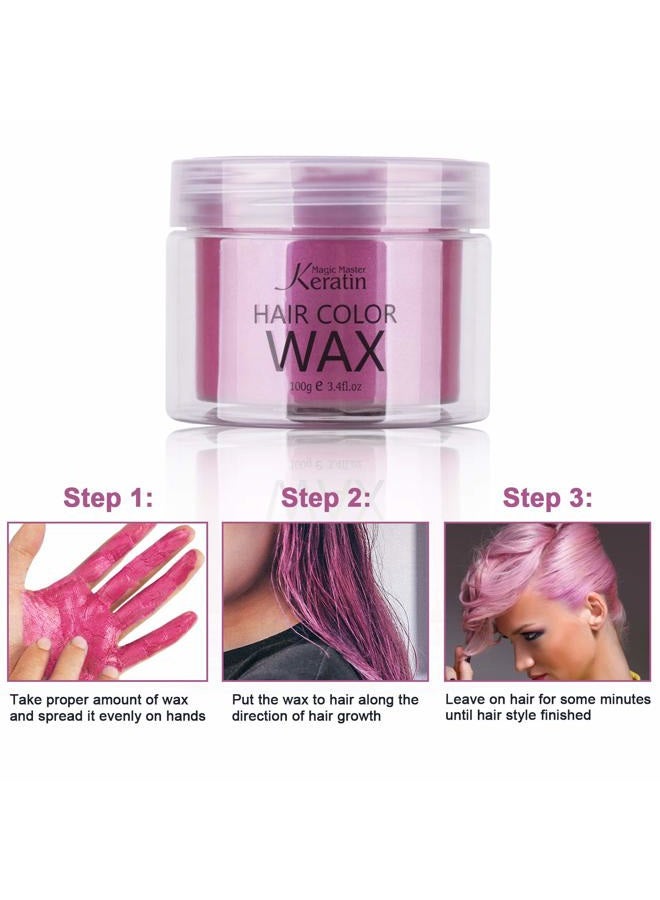 Magic Master Keratin Pink Temporary Hair Color Wax (3.4 Fl Oz), Natural Washable Temporary Hair Clay Color for Kids Girls Women & Men Dark Hair, Party, Cosplay, Festival & Halloween - Image 5