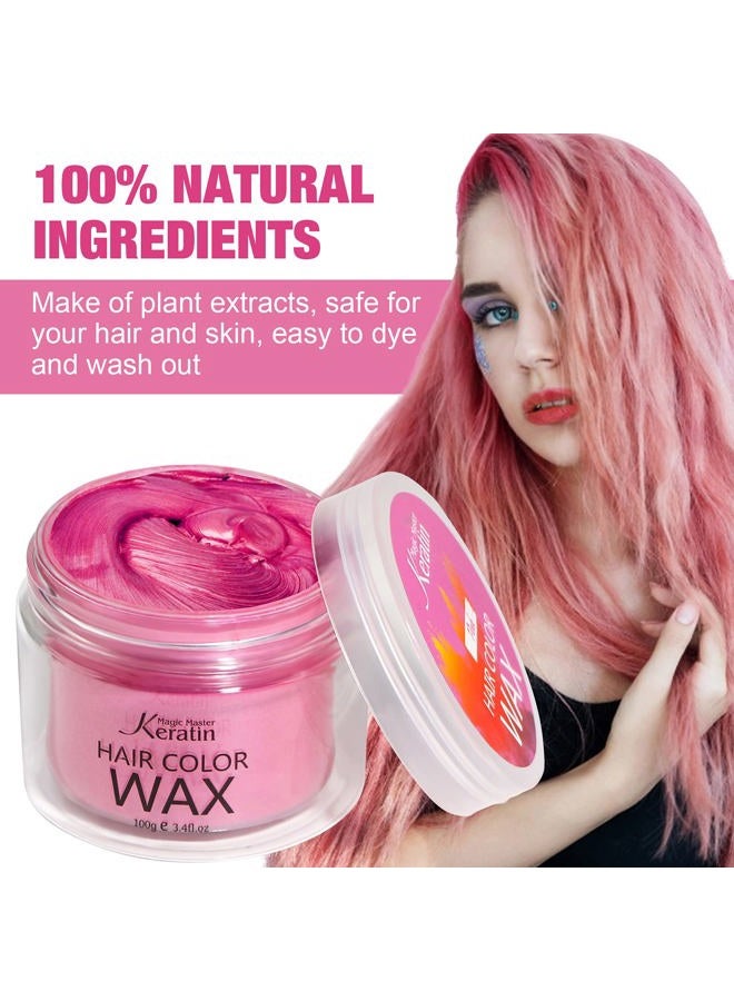 Magic Master Keratin Pink Temporary Hair Color Wax (3.4 Fl Oz), Natural Washable Temporary Hair Clay Color for Kids Girls Women & Men Dark Hair, Party, Cosplay, Festival & Halloween - Image 3