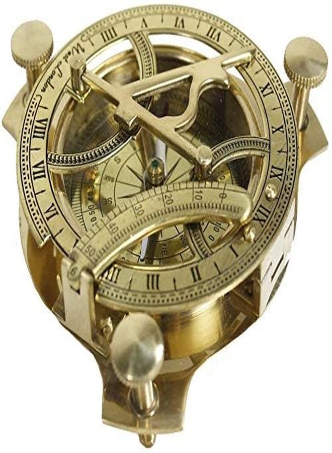 THOR INSTRUMENTS 5" Brass Sundial Compass Solid Brass Sundial Compass Rustic Vintage Home Decor Gifts - Image 3
