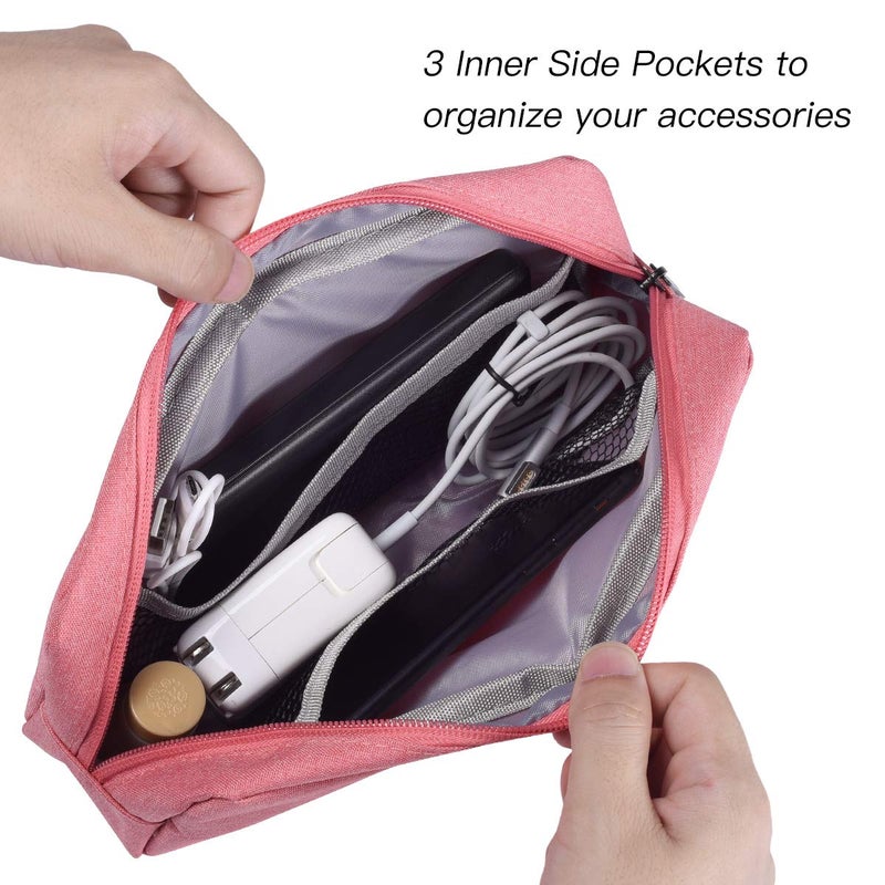 iKammo حافظة كمبيوتر محمول مقاس 15.6 بوصة لجهاز Lenovo IdeaPad 3 3i/Lenovo ThinkPad E15/ Legion/Yoga 7i مقاس 16 بوصة/Flex 5، LG Gram 16 بوصة، Dell HP Asus Acer Chromebook مع حافظة صغيرة، وردي - Image 3