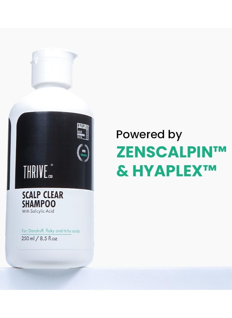 THRIVECO - Anti Dandruff Scalp Clear Shampoo | Removes Dandruff From Source | Helps With flaky, Itching, Irritation & Redness Accompanying Dandruff | 100% Effective with First Use | With clinically proven Zenscalpin™, Octopirox, Salicylic Acid Formulation | For Men & Women | 250ml - Image 1