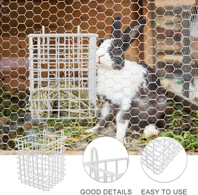 GANAZONO Rabbit Hay Feeder Rack for Cage Metal Wire Hay Holder 11.5x10.3x14cm Hanging Rack for Bunny Small Animals Feeding Supplies - Image 4