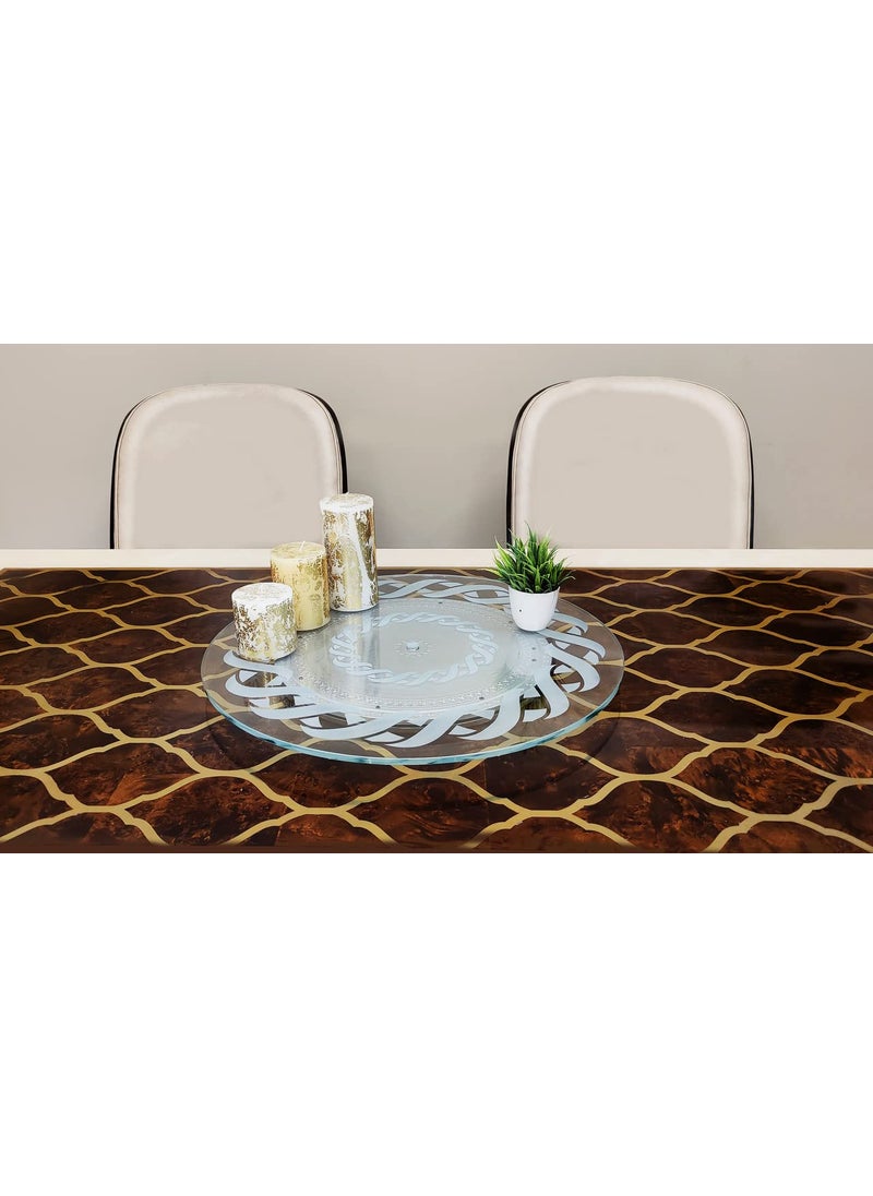 Appeasy appeasy Glass Lazy Susan TurntableRound Tabletop Rotating Tray Display Plate Revolving Stand for Dining Table CardiffDiameter18inch  - Image 4