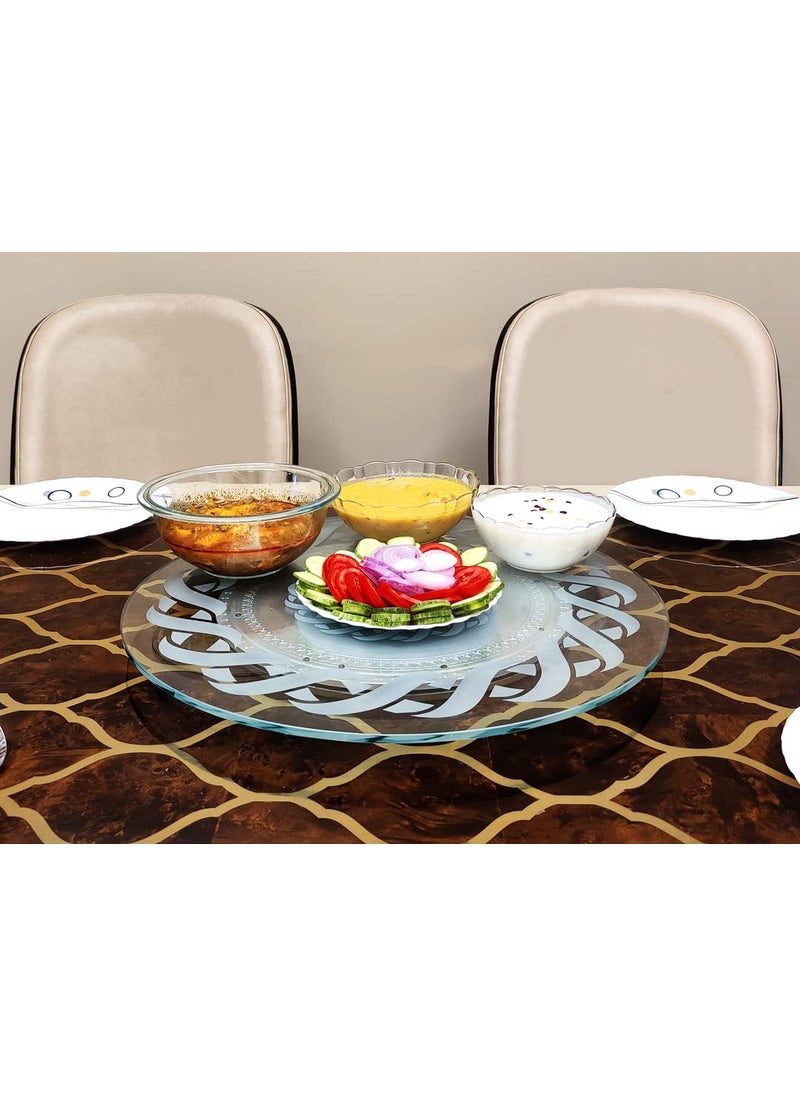 Appeasy appeasy Glass Lazy Susan TurntableRound Tabletop Rotating Tray Display Plate Revolving Stand for Dining Table CardiffDiameter18inch  - Image 1