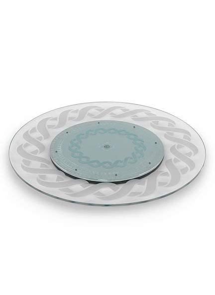 Appeasy appeasy Glass Lazy Susan TurntableRound Tabletop Rotating Tray Display Plate Revolving Stand for Dining Table CardiffDiameter18inch  - Image 3