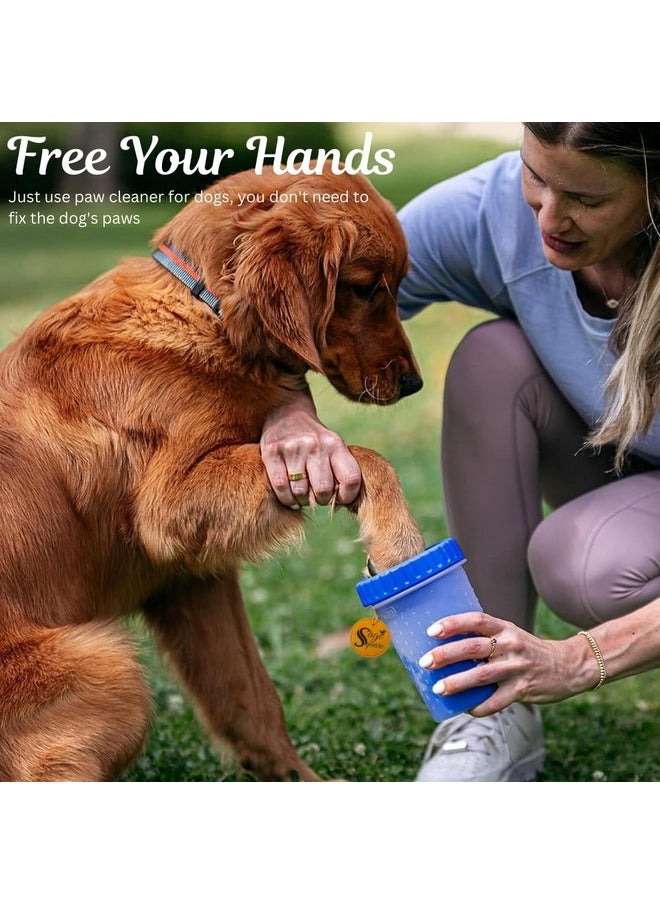 Sage Square Dog Paw 360º Cleaner- 2 In 1 Portable Silicone Pet Cleaning Brush Feet Cleaner For Grooming With Muddy Paw, Fast Clean Pet Foot Cleaner For Small Medium Large Breed Dogs Cats (Random)  - Image 4