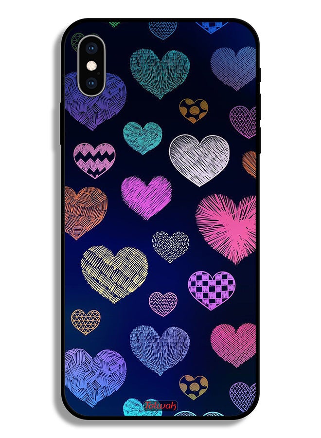 Tolwak Apple iPhone XS Max Protective Case Dhaga Hearts Pattern - Image 2