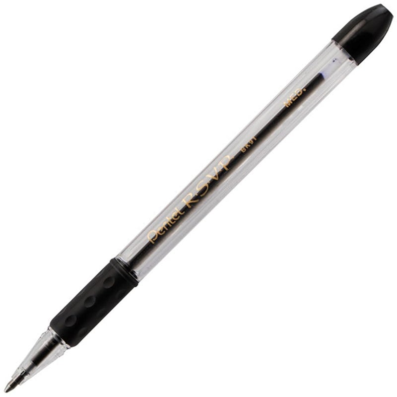 Pentel قلم حبر جاف بنتل R.S.V.P.، خط متوسط، حبر أسود، عبوة 2 (BK91BP2A) - Image 2