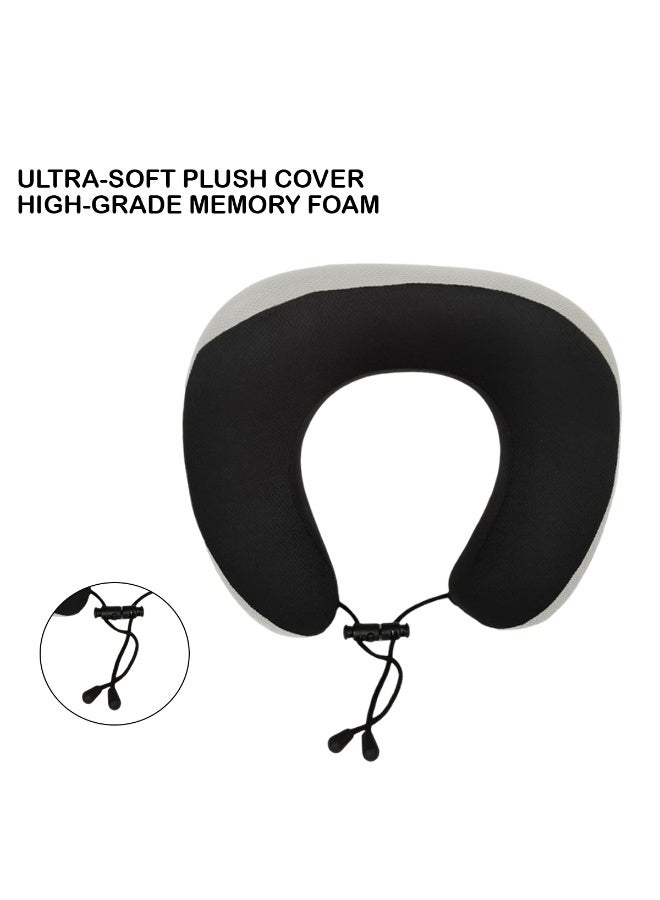 3 اكس ار وسادة رقبة للسفر من إسفنج الذاكرة 3XR مع رباط قابل للتعديل وغطاء ناعم من القطيفة، تدعم الرأس والرقبة بزاوية 360 درجة وتخفف الألم، مناسبة للطائرات والسيارات والمكتب والقطارات والاستخدام المنزلي، موديل 7559 - Image 4