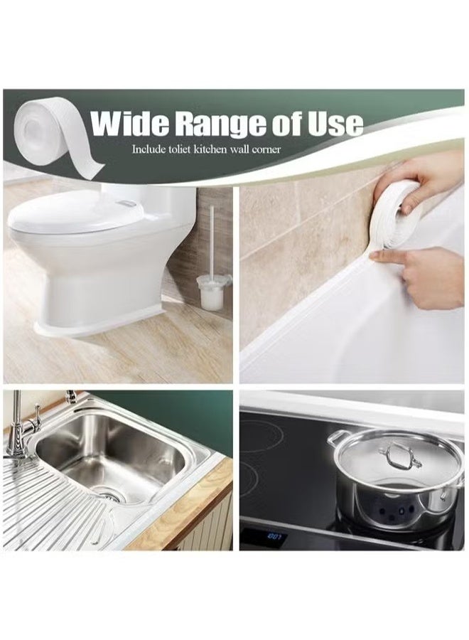 واي جيه شريط مغطس غرفة حمام بيضاء ركن غطاء شريط مقاومة للماء شريط ذاتي اللصق شريط يستخدم في المطبخ حمام مغطس حوض الاستحمام حمام أرضية جدار حافة حماية قطاع - Image 4