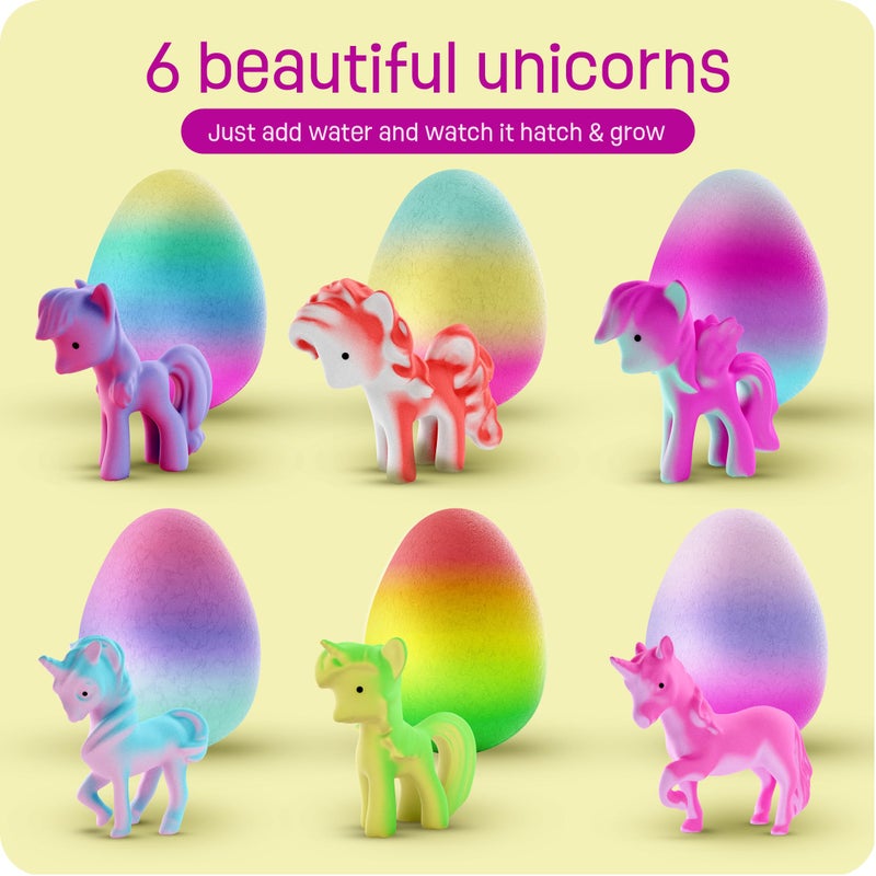 Dan&Darci Unicorn Hatching Surprise Eggs for Kids - 6 Pack - Grows 600% - Unicorn Toys for Girls Age 3-8 - Birthday Gift Ideas and Party Favors for 3+ Year Old Girl - Gifts for Ages 3 4 5 6 7 8 Years - Image 3