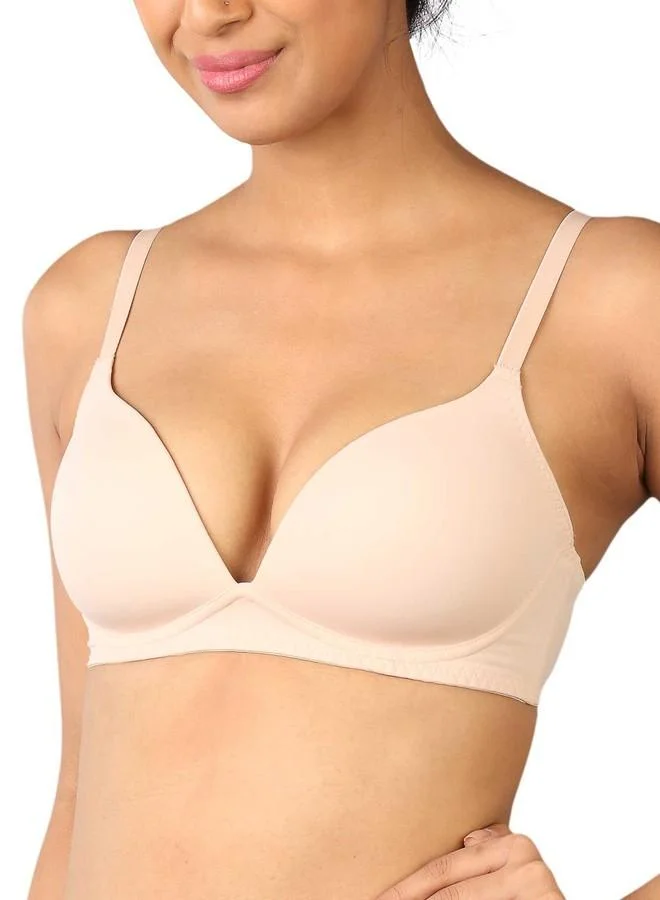 ترايامف Triumph International Women's Synthetic Padded Wire Free T-Shirt Bra Beige