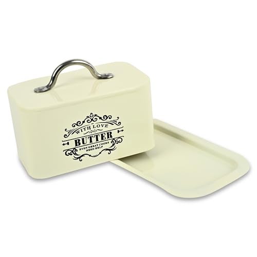 True Decor Butter Storage Box for Fridge with Lid Butter Dishes Box Butter Box 500 gm Container (Off White) - Image 3