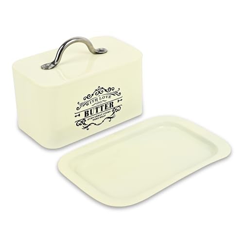 True Decor Butter Storage Box for Fridge with Lid Butter Dishes Box Butter Box 500 gm Container (Off White) - Image 5