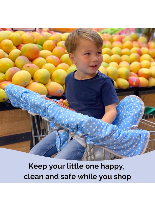 Suessie Shopping Cart Cover and High Chair Cover, Blue Dots - Image 2