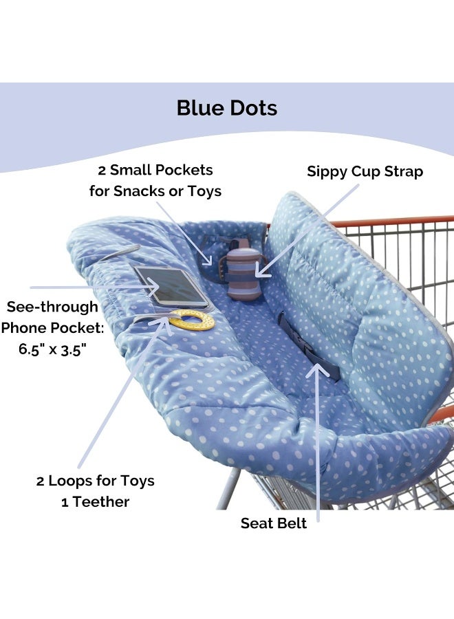 Suessie Shopping Cart Cover and High Chair Cover, Blue Dots - Image 3